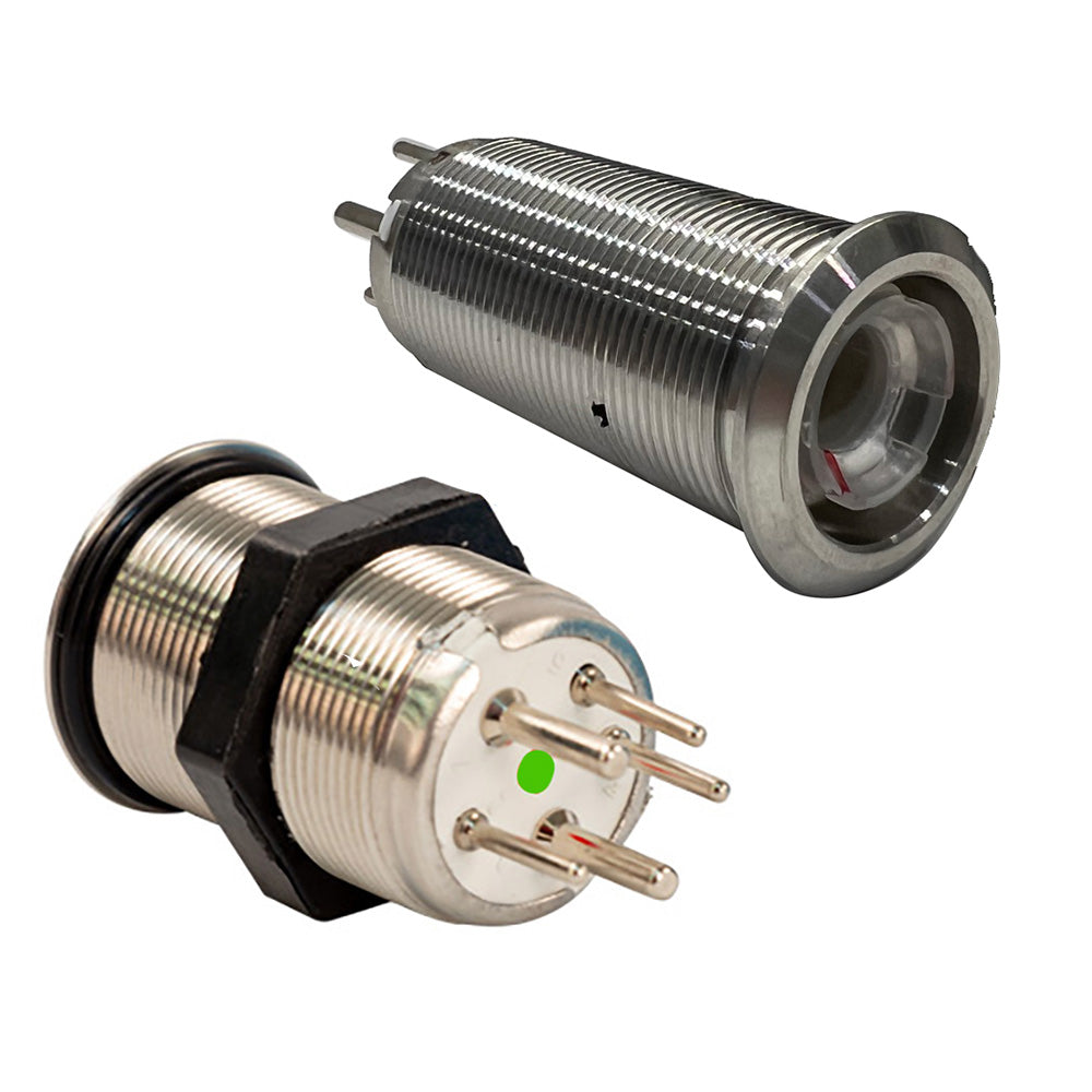 Bluewater 22mm Inrush Push Button Switch Momentary - Blue/Red LED - Switch Body Only [9059-2113]