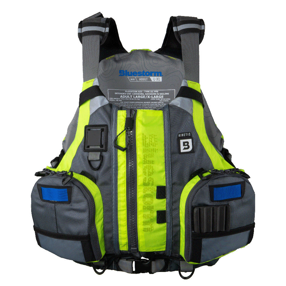 Bluestorm Kinetic Kayak Fishing Vest - Hi-Vis - S/M [BS-409-HVS-S/M]