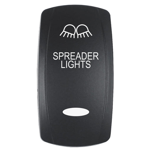 Pacer Actuator - 'SPREADER LIGHTS' f/V Series Contura Switches - Black - Laser Etched (Top/Bottom Light) [EV2LE-SPDR]