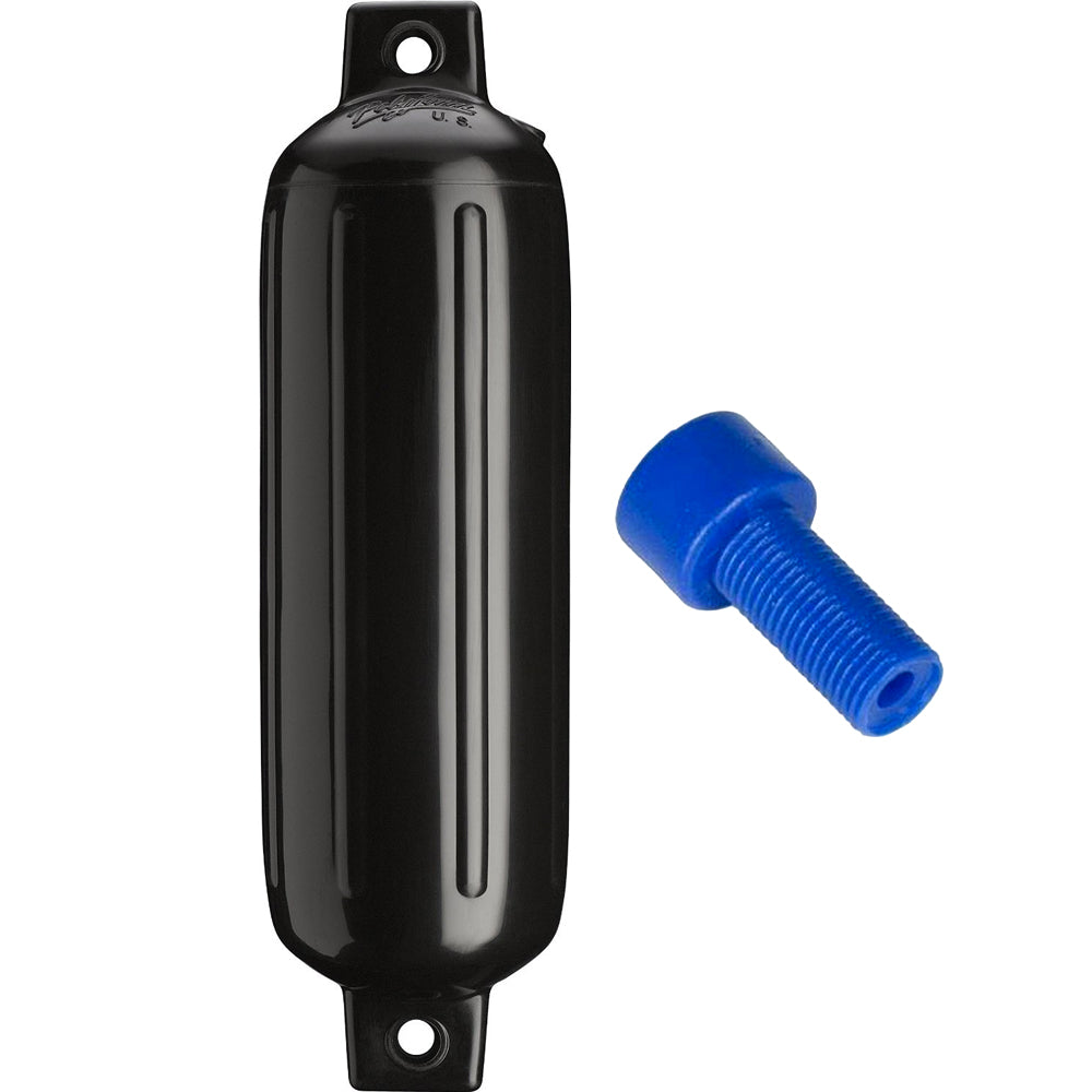 Polyform G-3 Twin Eye Fender 5.5" x 19" - Black w/Air Adapter [G-3 BLACK W/AIR ADAPTER]