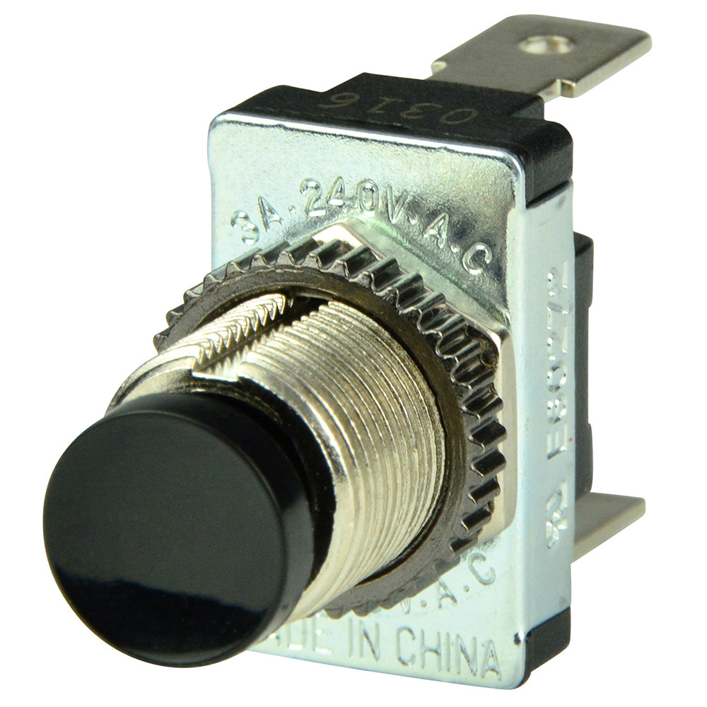 BEP Black SPST Momentary Contact Switch - OFF/(ON) [1001402]