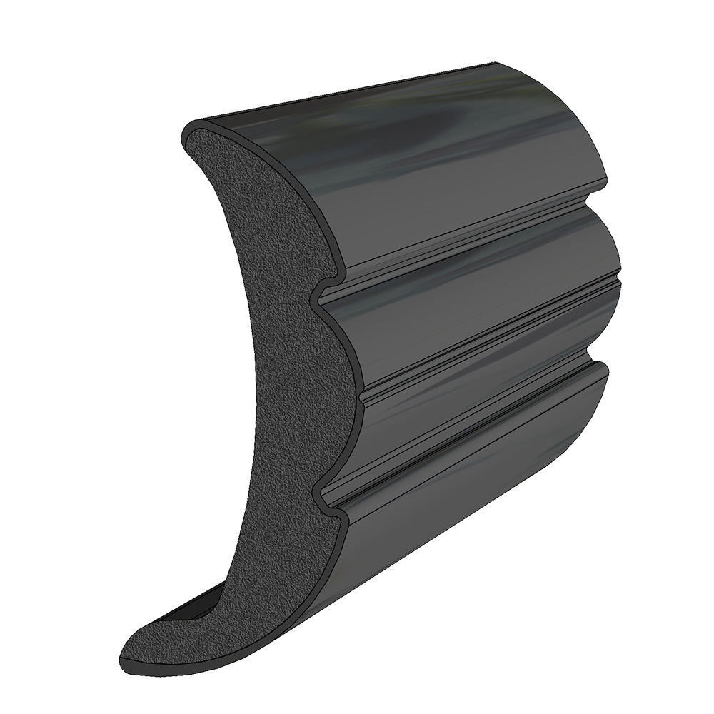 TACO Rigid Vinyl Flex-Core Rub Rail 2" x 7/8" - Black 60 [V21-9906BKA60D-1]